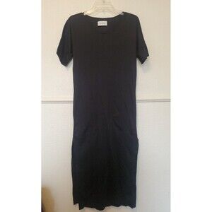 Lemaire Straight Slip Dress Black Designer Cotton Womens Size Medium